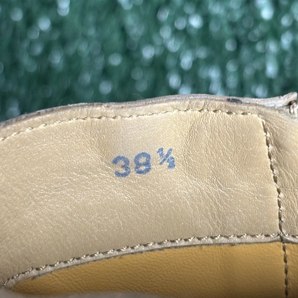 Tods Pony Hair Block Heel Side Zip Ankle Bootie Moto Tan Beige Womens Size 8.5‎